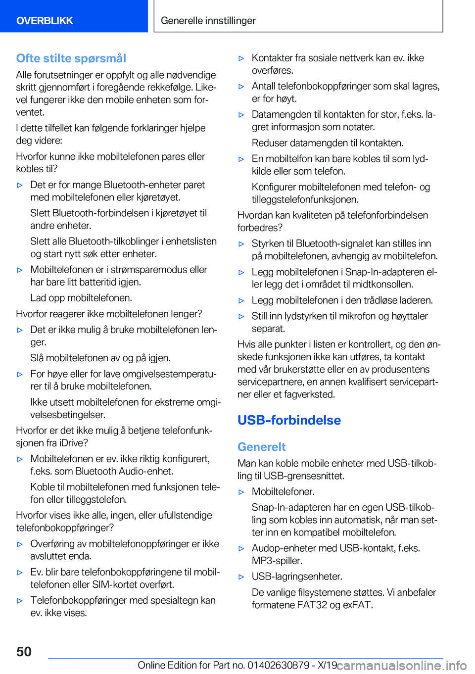 BMW 4 SERIES GRAN COUPE 2020  InstruksjonsbØker (in Norwegian) �O�f�t�e��s�t�i�l�t�e��s�p�