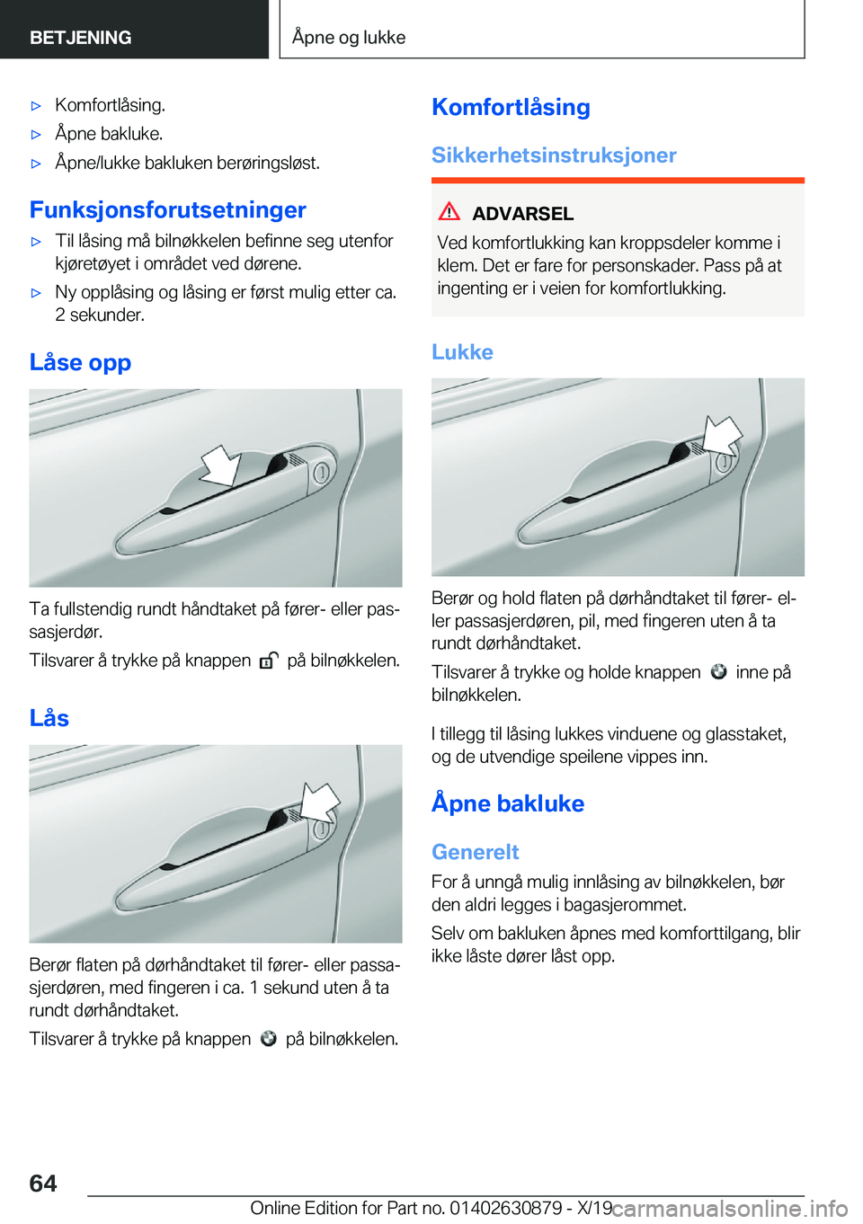 BMW 4 SERIES GRAN COUPE 2020  InstruksjonsbØker (in Norwegian) x�K�o�m�f�o�r�t�l�å�s�i�n�g�.x�