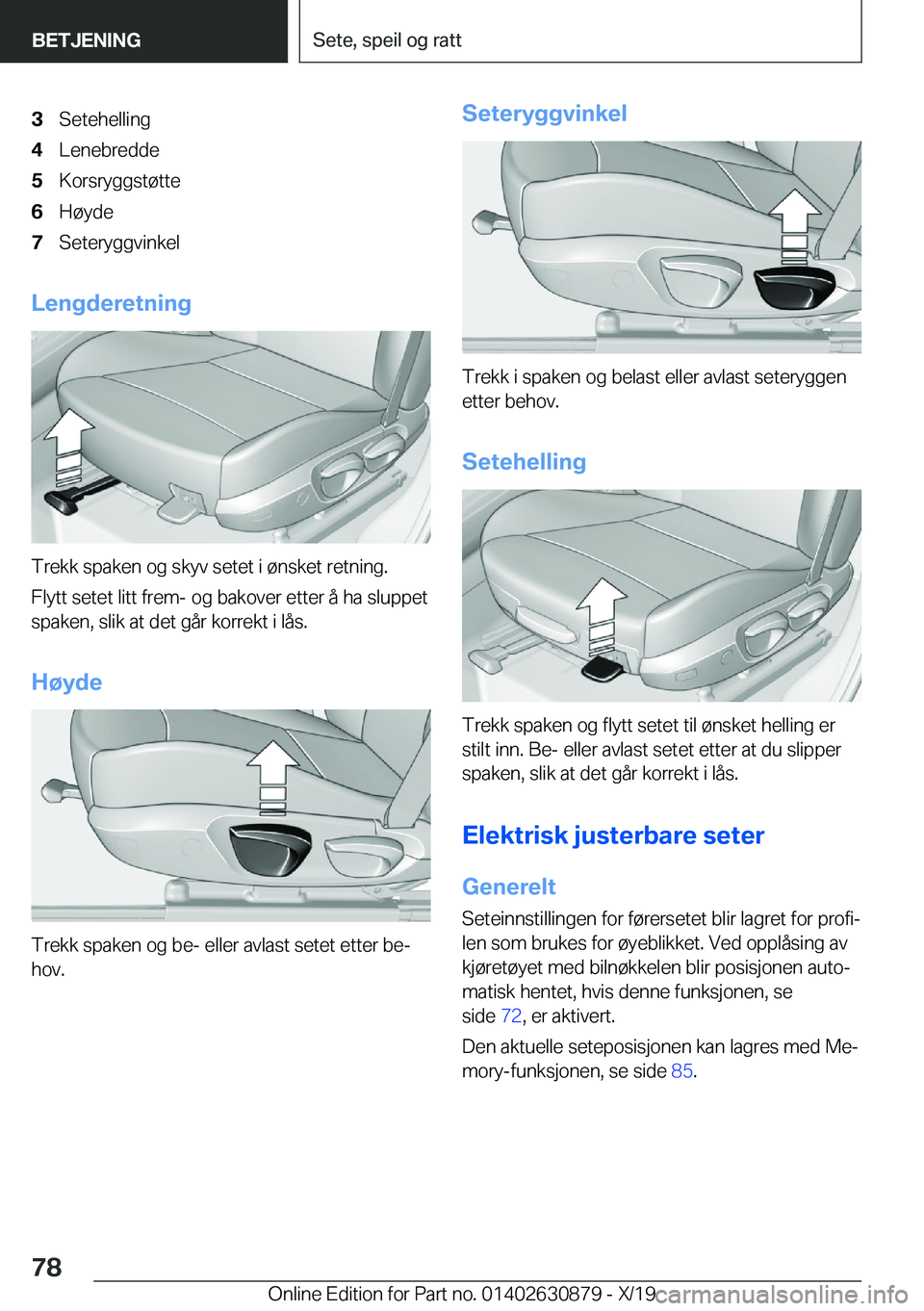 BMW 4 SERIES GRAN COUPE 2020  InstruksjonsbØker (in Norwegian) �3�S�e�t�e�h�e�l�l�i�n�g�4�L�e�n�e�b�r�e�d�d�e�5�K�o�r�s�r�y�g�g�s�t�