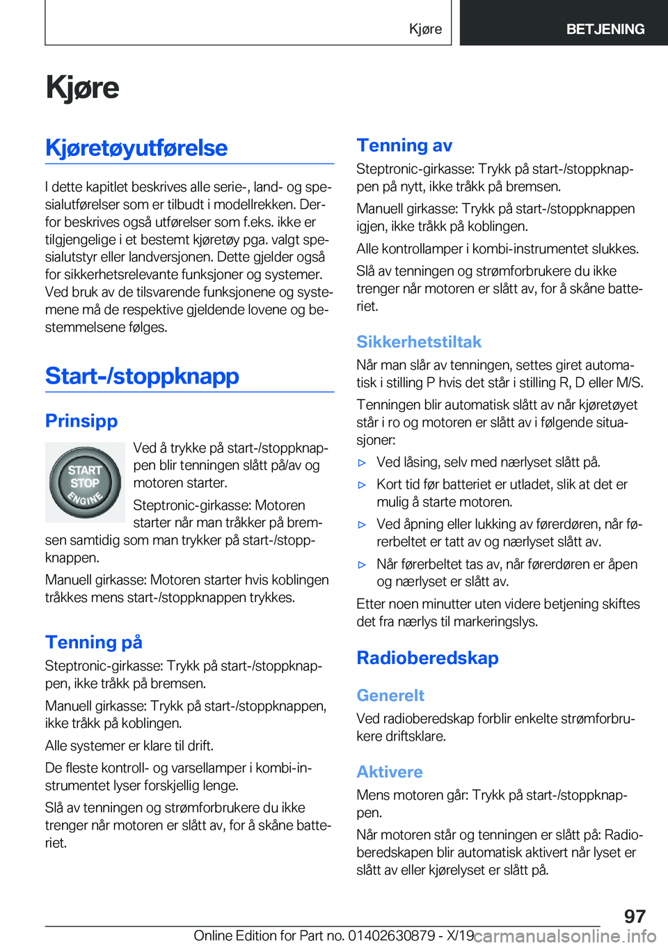 BMW 4 SERIES GRAN COUPE 2020  InstruksjonsbØker (in Norwegian) �K�j�