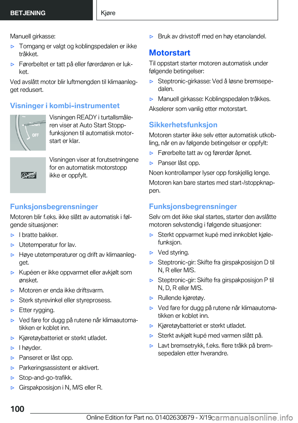 BMW 4 SERIES GRAN COUPE 2020  InstruksjonsbØker (in Norwegian) �M�a�n�u�e�l�l��g�i�r�k�a�s�s�e�:x�T�o�m�g�a�n�g��e�r��v�a�l�g�t��o�g��k�o�b�l�i�n�g�s�p�e�d�a�l�e�n��e�r��i�k�k�e�t�r�å�k�k�e�t�.x�F�