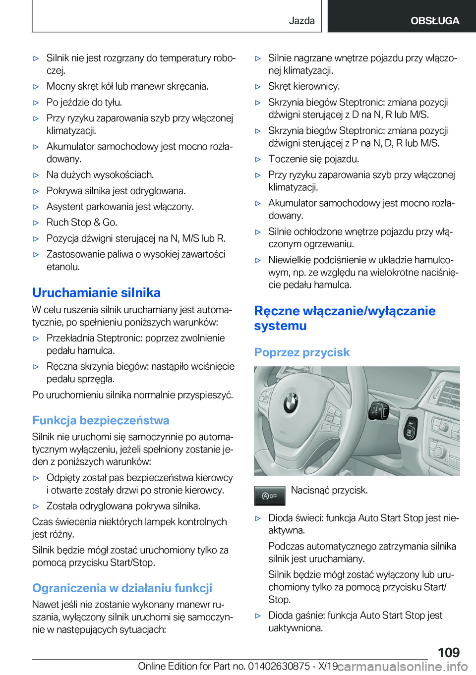 BMW 4 SERIES GRAN COUPE 2020  Instrukcja obsługi (in Polish) 'x�S�i�l�n�i�k��n�i�e��j�e�s�t��r�o�z�g�r�z�a�n�y��d�o��t�e�m�p�e�r�a�t�u�r�y��r�o�b�oj�c�z�e�j�.'x�M�o�c�n�y��s�k�r�