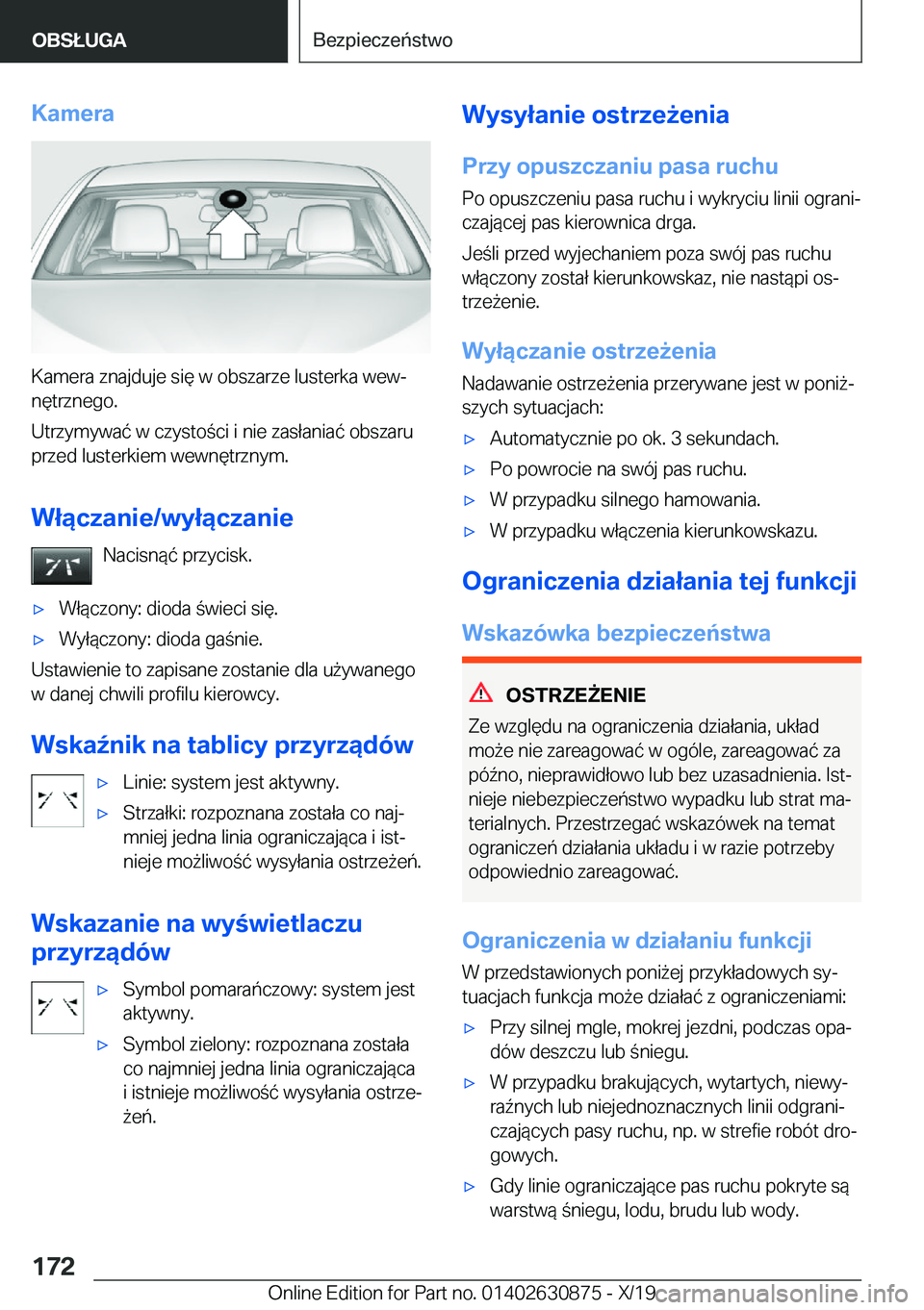 BMW 4 SERIES GRAN COUPE 2020  Instrukcja obsługi (in Polish) �K�a�m�e�r�a
�K�a�m�e�r�a��z�n�a�j�d�u�j�e��s�i�