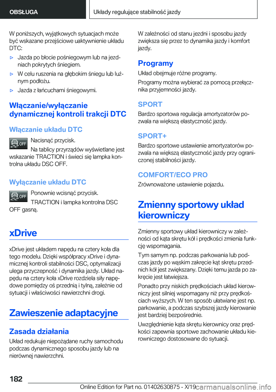 BMW 4 SERIES GRAN COUPE 2020  Instrukcja obsługi (in Polish) �W��p�o�n�i9�s�z�y�c�h�,��w�y�j�
