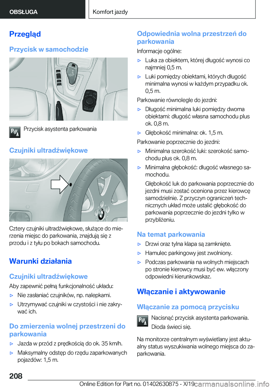 BMW 4 SERIES GRAN COUPE 2020  Instrukcja obsługi (in Polish) �P�r�z�e�g�l�ą�d�P�r�z�y�c�i�s�k��w��s�a�m�o�c�h�o�d�z�i�e
�P�r�z�y�c�i�s�k��a�s�y�s�t�e�n�t�a��p�a�r�k�o�w�a�n�i�a
�C�z�u�j�n�i�k�i��u�l�t�r�a�d7�w�i�