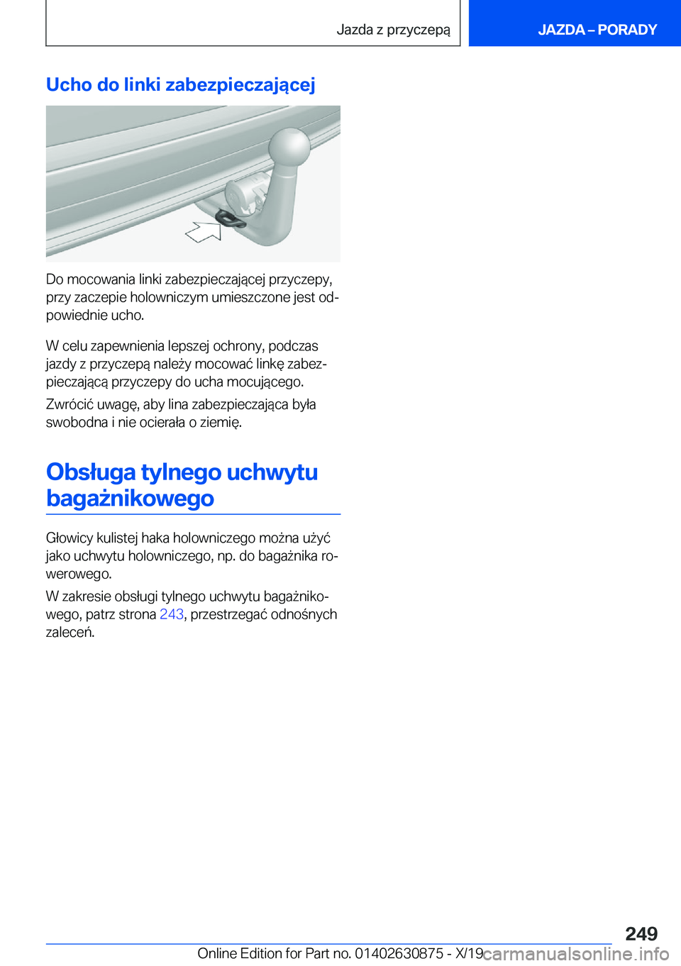 BMW 4 SERIES GRAN COUPE 2020  Instrukcja obsługi (in Polish) �U�c�h�o��d�o��l�i�n�k�i��z�a�b�e�z�p�i�e�c�z�a�j�ą�c�e�j
�D�o��m�o�c�o�w�a�n�i�a��l�i�n�k�i��z�a�b�e�z�p�i�e�c�z�a�j�