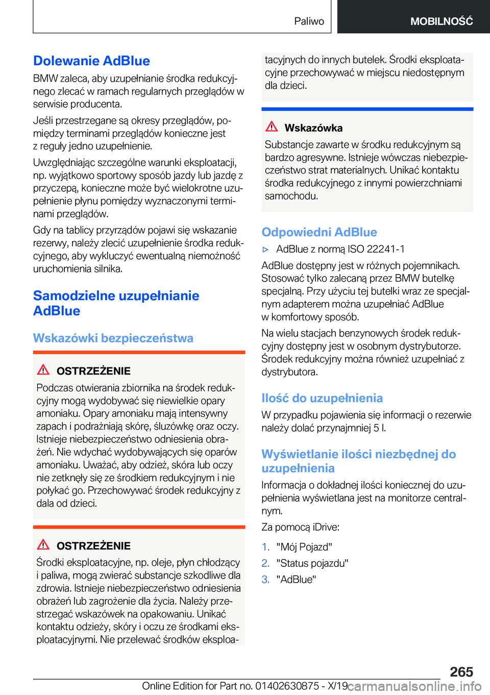BMW 4 SERIES GRAN COUPE 2020  Instrukcja obsługi (in Polish) �D�o�l�e�w�a�n�i�e��A�d�B�l�u�e�B�M�W��z�a�l�e�c�a�,��a�b�y��u�z�u�p�e�ł�n�i�a�n�i�e��r�o�d�k�a��r�e�d�u�k�c�y�jj
�n�e�g�o��z�l�e�c�a�