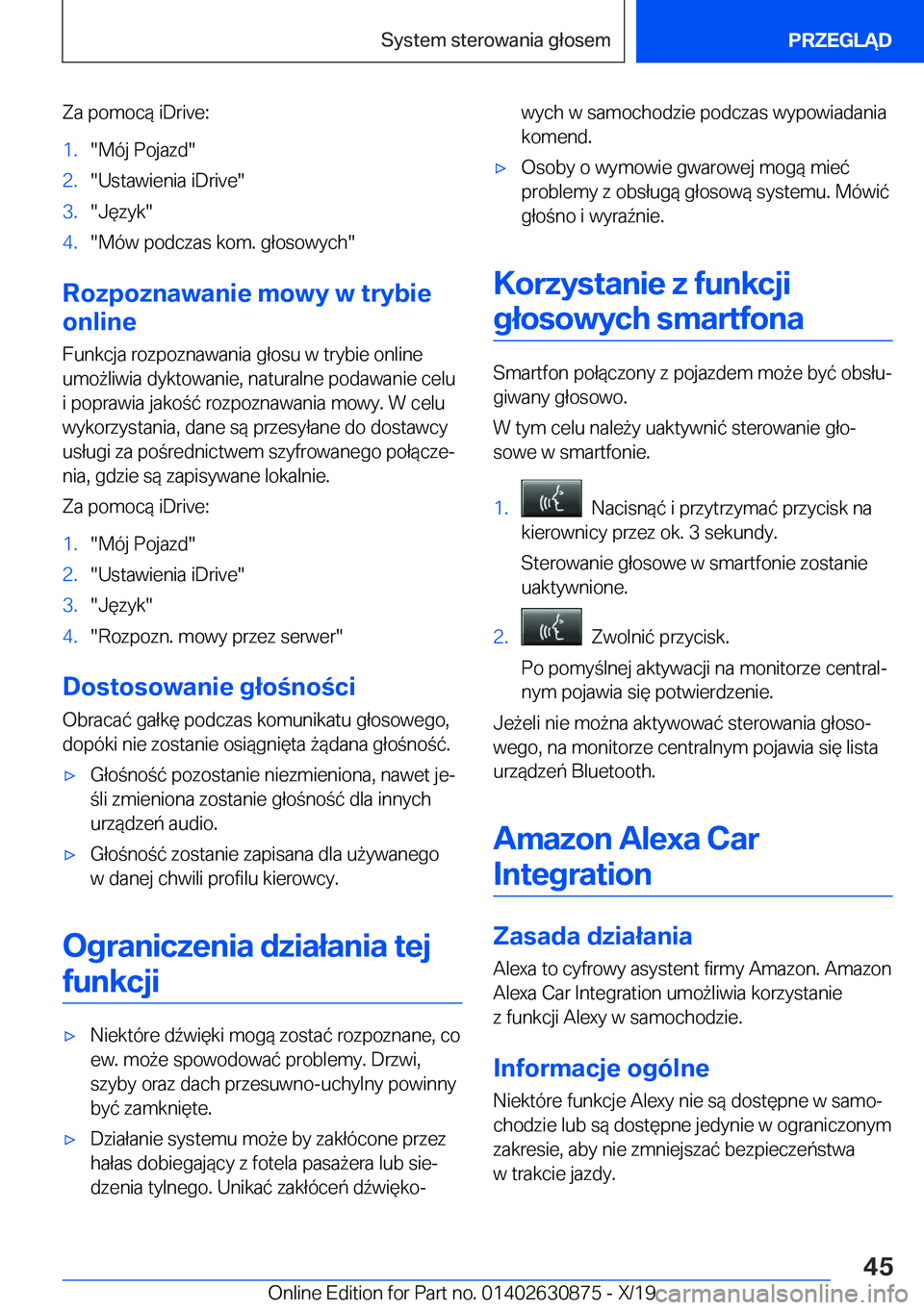 BMW 4 SERIES GRAN COUPE 2020  Instrukcja obsługi (in Polish) �Z�a��p�o�m�o�c�
