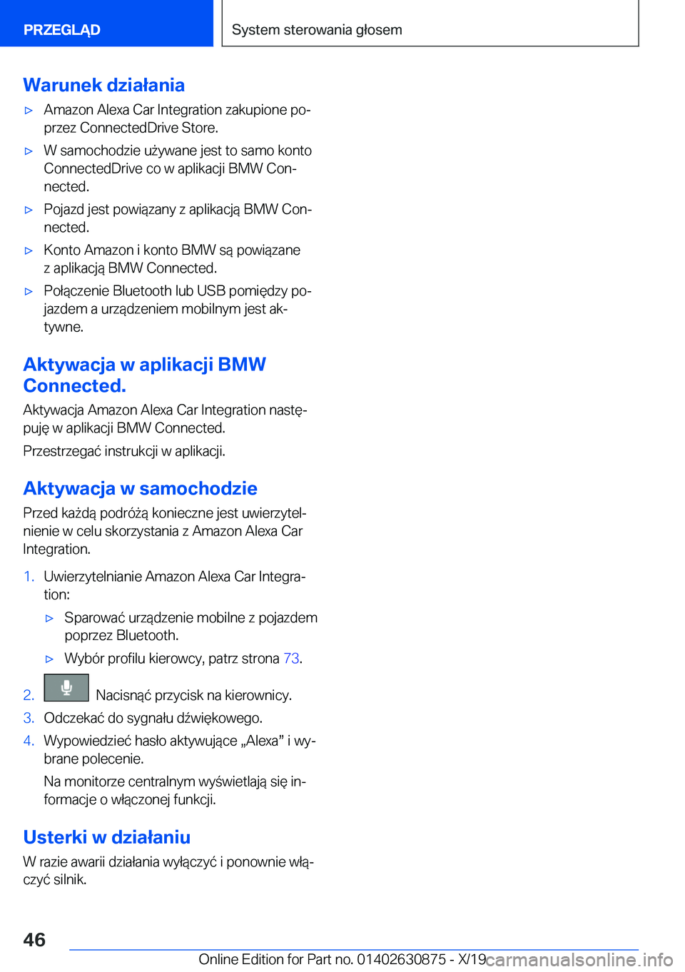 BMW 4 SERIES GRAN COUPE 2020  Instrukcja obsługi (in Polish) �W�a�r�u�n�e�k��d�z�i�a�ł�a�n�i�a'x�A�m�a�z�o�n��A�l�e�x�a��C�a�r��I�n�t�e�g�r�a�t�i�o�n��z�a�k�u�p�i�o�n�e��p�oj
�p�r�z�e�z��C�o�n�n�e�c�t�e�d�D�r�i�v�e��S�t�o�r�e�.'x�W��s�a�m�o�c