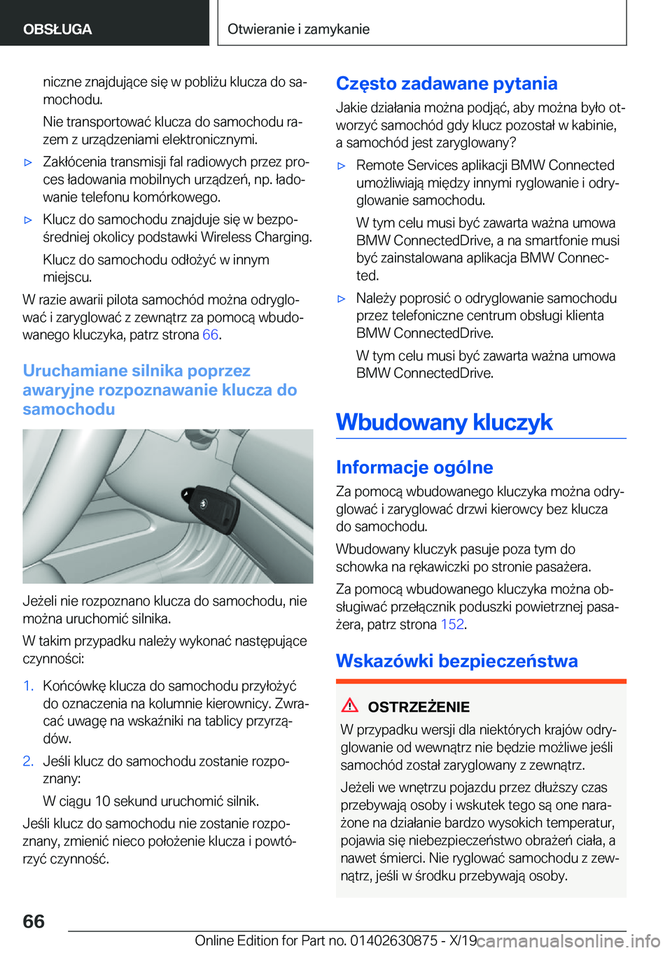 BMW 4 SERIES GRAN COUPE 2020  Instrukcja obsługi (in Polish) �n�i�c�z�n�e��z�n�a�j�d�u�j�