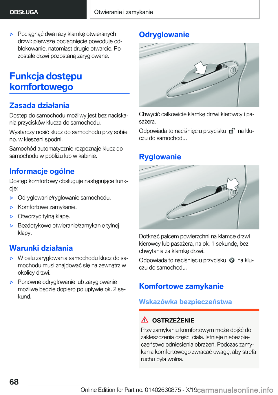 BMW 4 SERIES GRAN COUPE 2020  Instrukcja obsługi (in Polish) 'x�P�o�c�i�