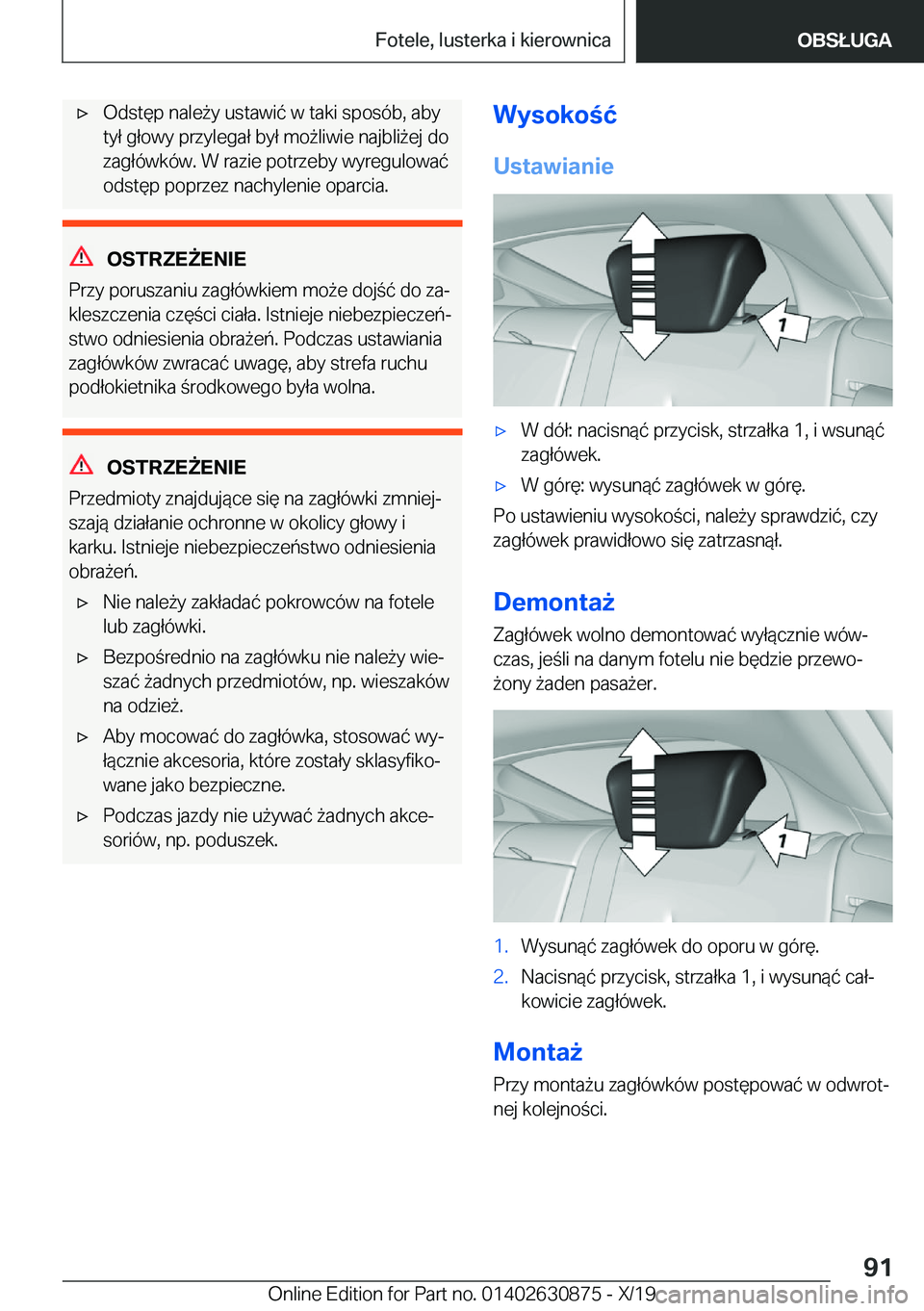 BMW 4 SERIES GRAN COUPE 2020  Instrukcja obsługi (in Polish) 'x�O�d�s�t�