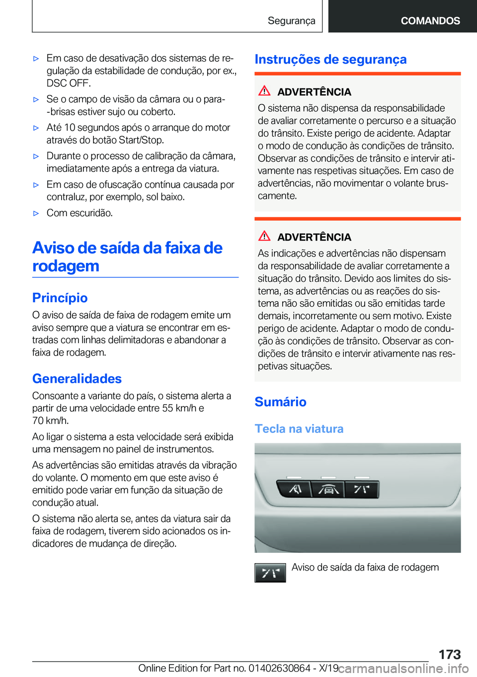 BMW 4 SERIES GRAN COUPE 2020  Manual do condutor (in Portuguese) x�E�m��c�a�s�o��d�e��d�e�s�a�t�i�v�a�