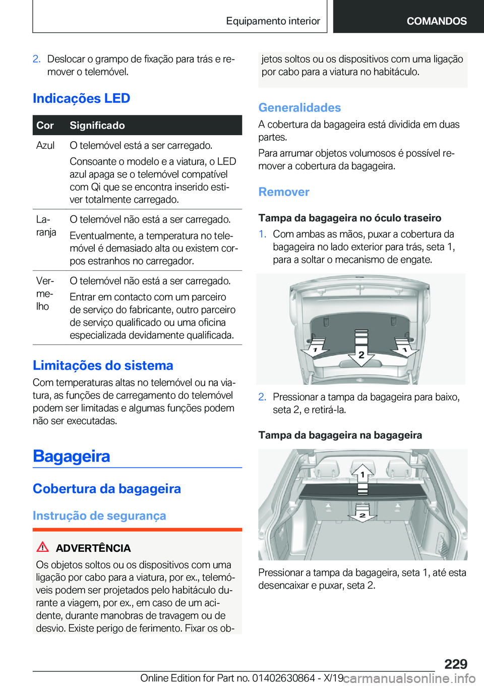 BMW 4 SERIES GRAN COUPE 2020  Manual do condutor (in Portuguese) �2�.�D�e�s�l�o�c�a�r��o��g�r�a�m�p�o��d�e��f�i�x�a�