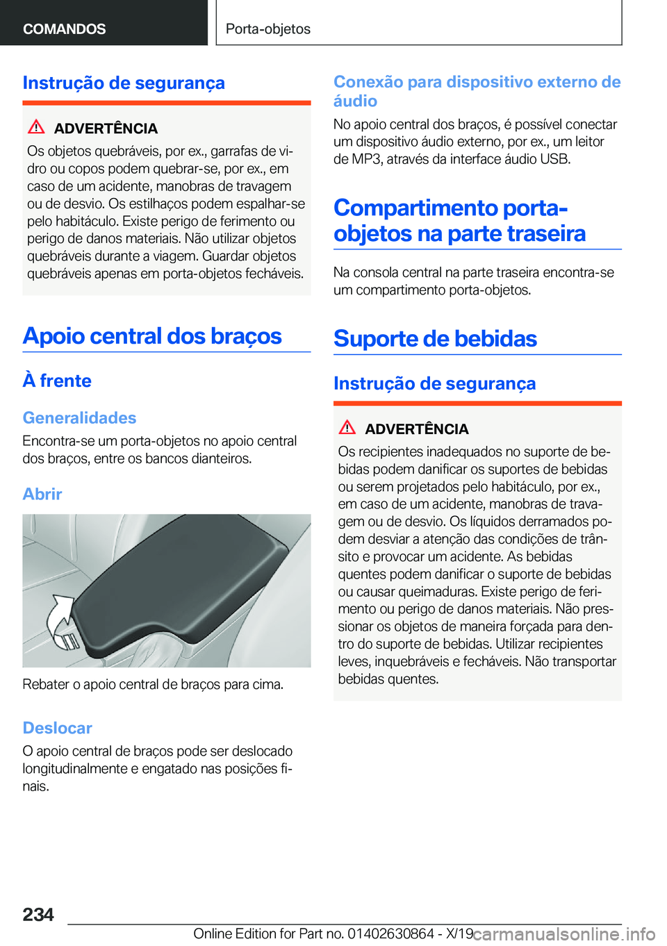 BMW 4 SERIES GRAN COUPE 2020  Manual do condutor (in Portuguese) �I�n�s�t�r�u�