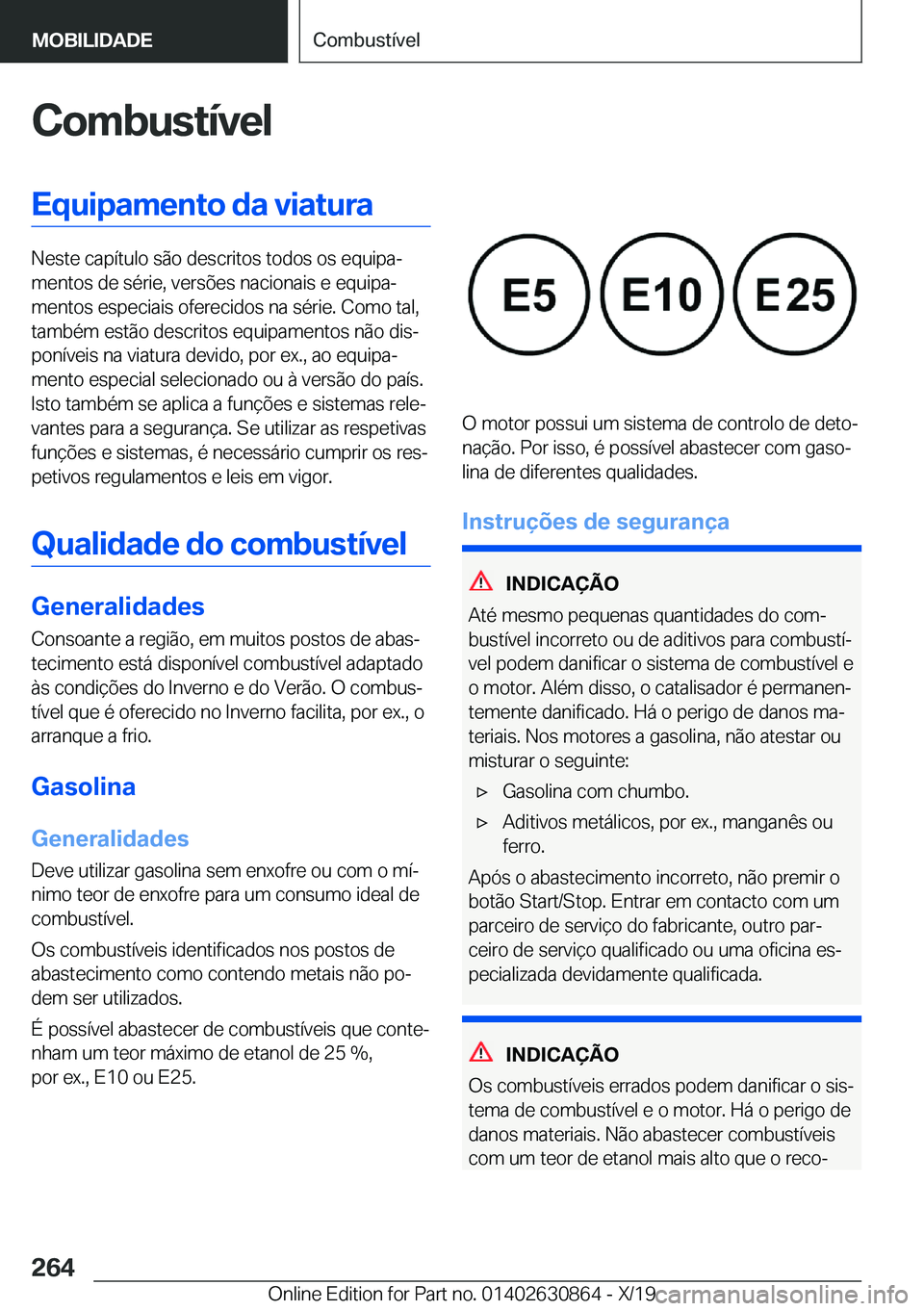 BMW 4 SERIES GRAN COUPE 2020  Manual do condutor (in Portuguese) �C�o�m�b�u�s�t�