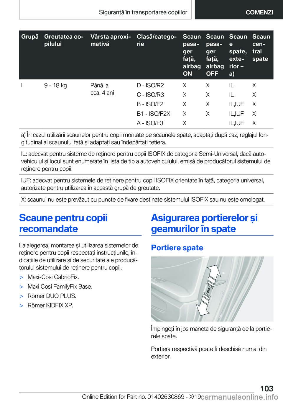BMW 4 SERIES GRAN COUPE 2020  Ghiduri De Utilizare (in Romanian) �G�r�u�p�