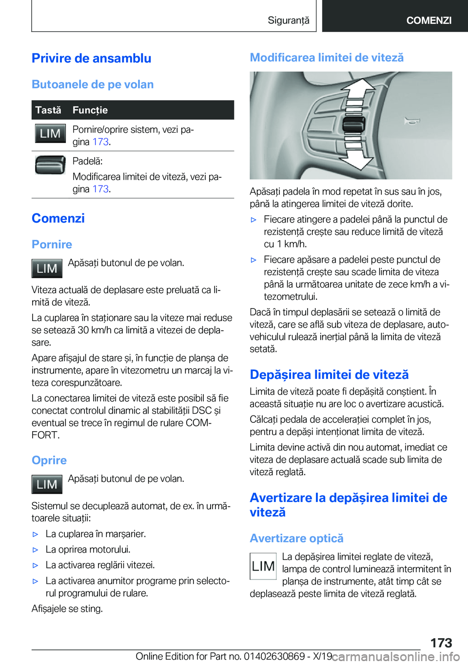 BMW 4 SERIES GRAN COUPE 2020  Ghiduri De Utilizare (in Romanian) �P�r�i�v�i�r�e��d�e��a�n�s�a�m�b�l�u
�B�u�t�o�a�n�e�l�e��d�e��p�e��v�o�l�a�n�T�a�s�t�
