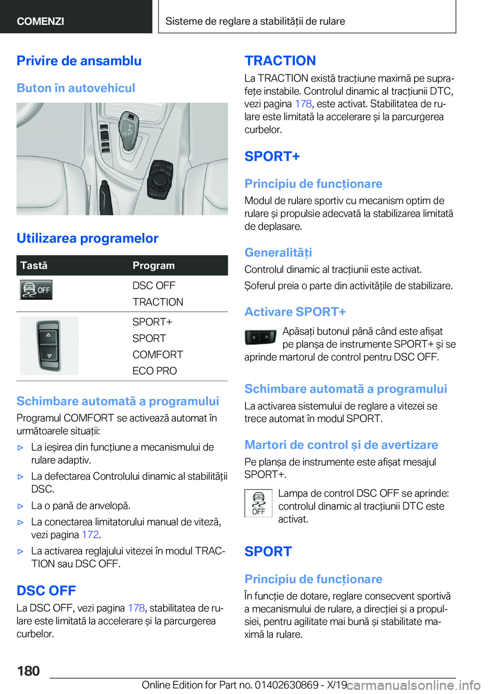 BMW 4 SERIES GRAN COUPE 2020  Ghiduri De Utilizare (in Romanian) �P�r�i�v�i�r�e��d�e��a�n�s�a�m�b�l�u
�B�u�t�o�n��