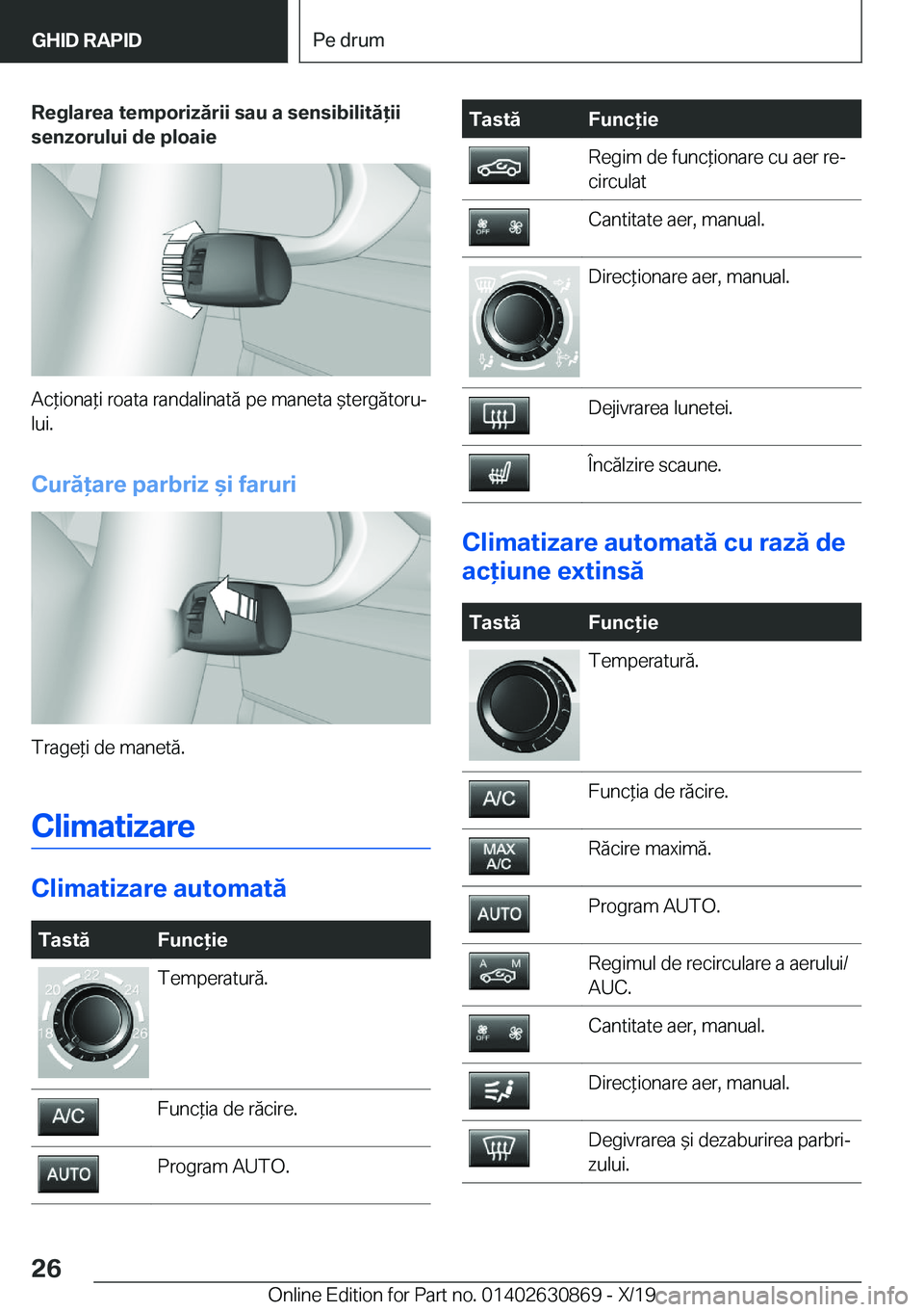 BMW 4 SERIES GRAN COUPE 2020  Ghiduri De Utilizare (in Romanian) �R�e�g�l�a�r�e�a��t�e�m�p�o�r�i�z�