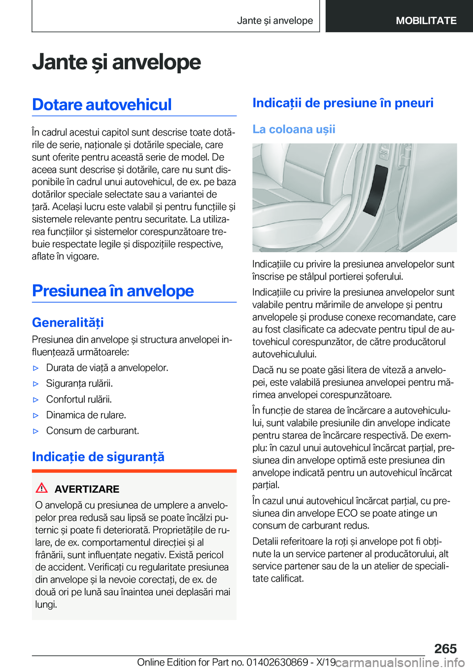 BMW 4 SERIES GRAN COUPE 2020  Ghiduri De Utilizare (in Romanian) �J�a�n�t�e�&�i��a�n�v�e�l�o�p�e�D�o�t�a�r�e��a�u�t�o�v�e�h�i�c�u�l
�