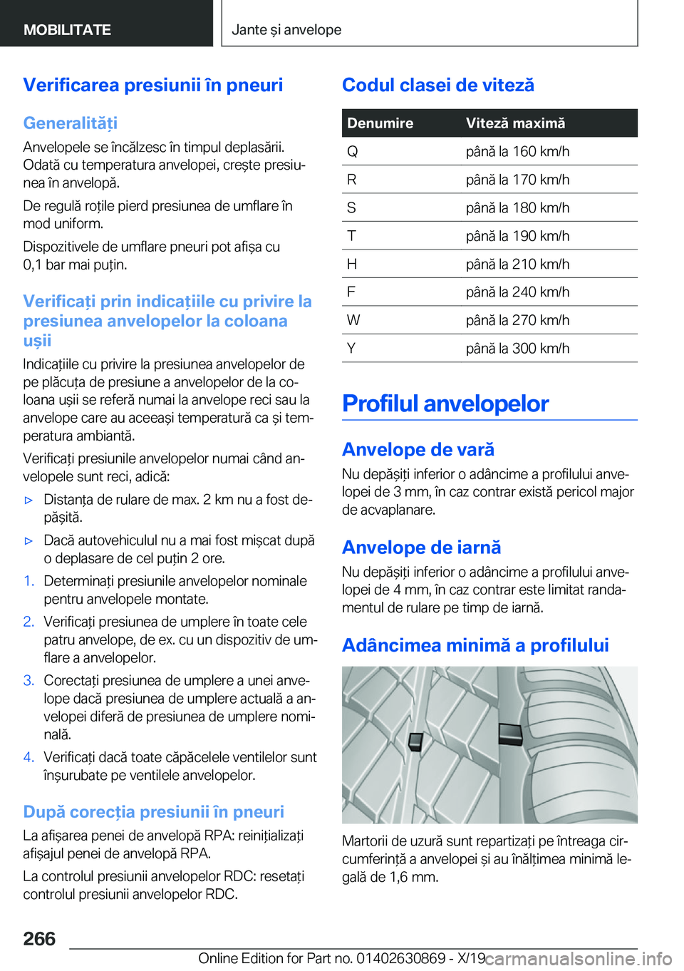 BMW 4 SERIES GRAN COUPE 2020  Ghiduri De Utilizare (in Romanian) �V�e�r�i�f�i�c�a�r�e�a��p�r�e�s�i�u�n�i�i��