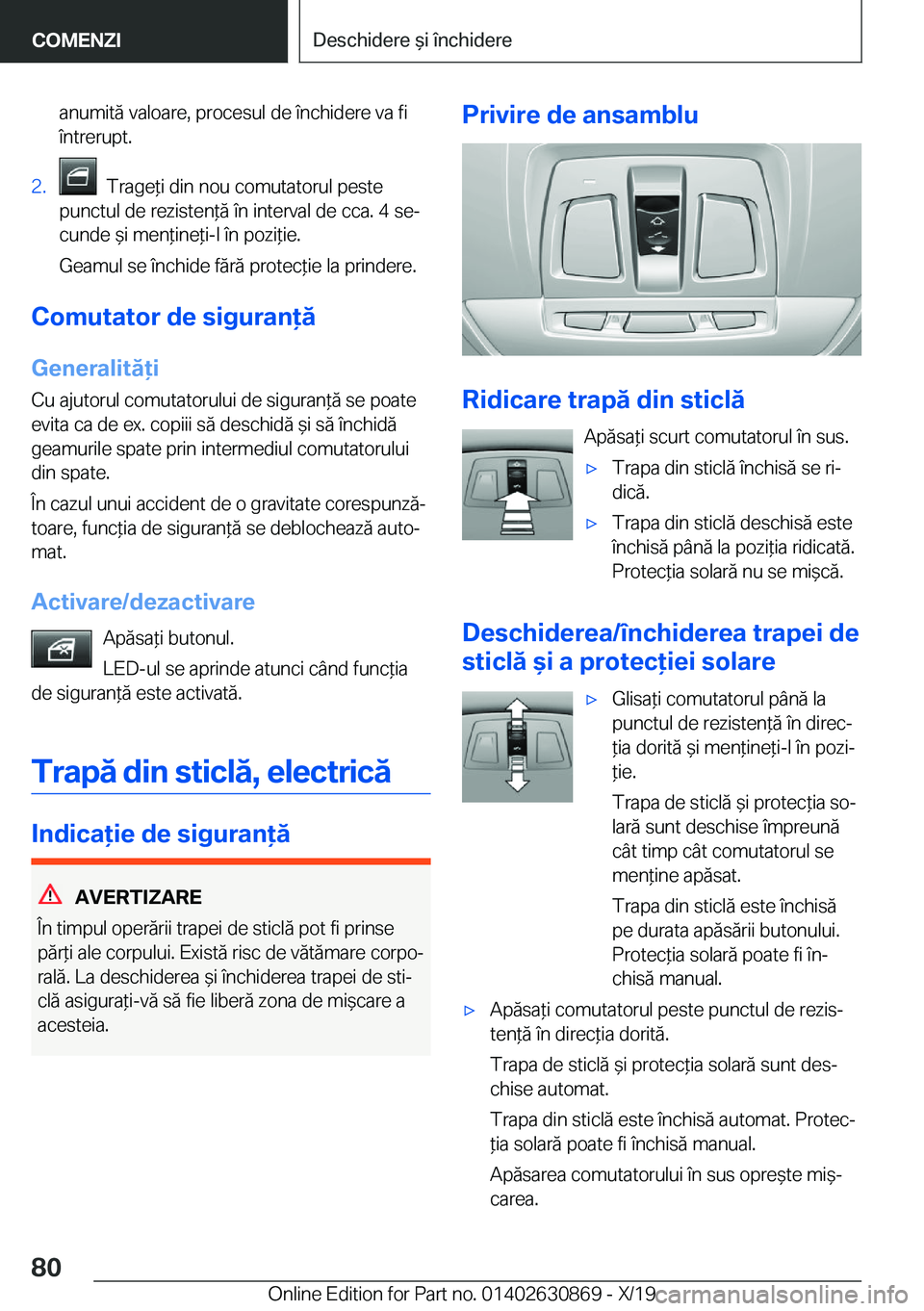 BMW 4 SERIES GRAN COUPE 2020  Ghiduri De Utilizare (in Romanian) �a�n�u�m�i�t�