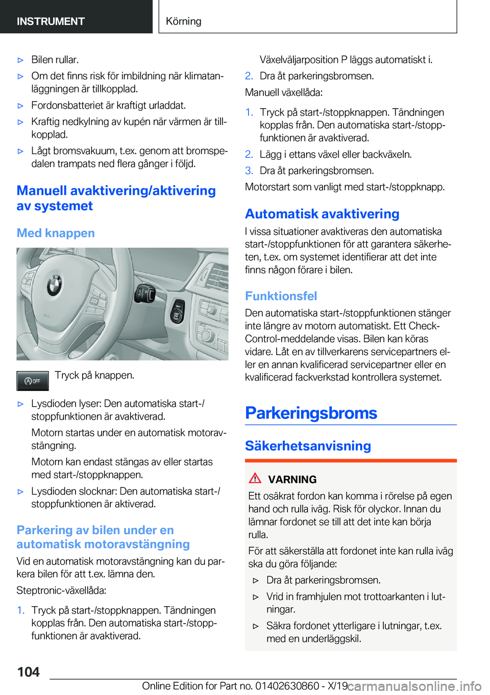 BMW 4 SERIES GRAN COUPE 2020  InstruktionsbÖcker (in Swedish) x�B�i�l�e�n��r�u�l�l�a�r�.x�O�m��d�e�t��f�i�n�n�s��r�i�s�k��f�