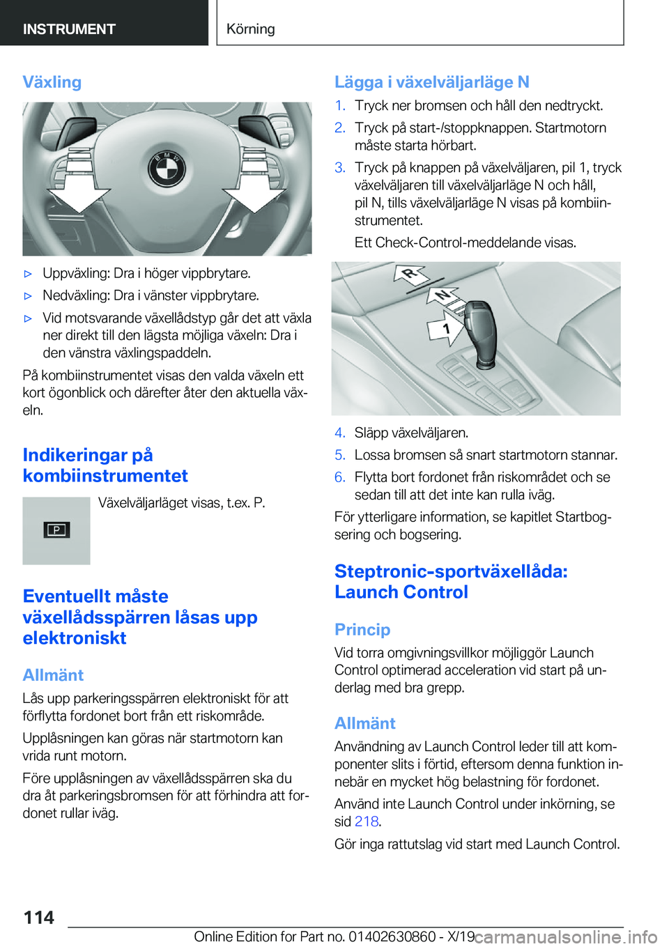 BMW 4 SERIES GRAN COUPE 2020  InstruktionsbÖcker (in Swedish) �V�ä�x�l�i�n�gx�U�p�p�v�ä�x�l�i�n�g�:��D�r�a��i��h�
