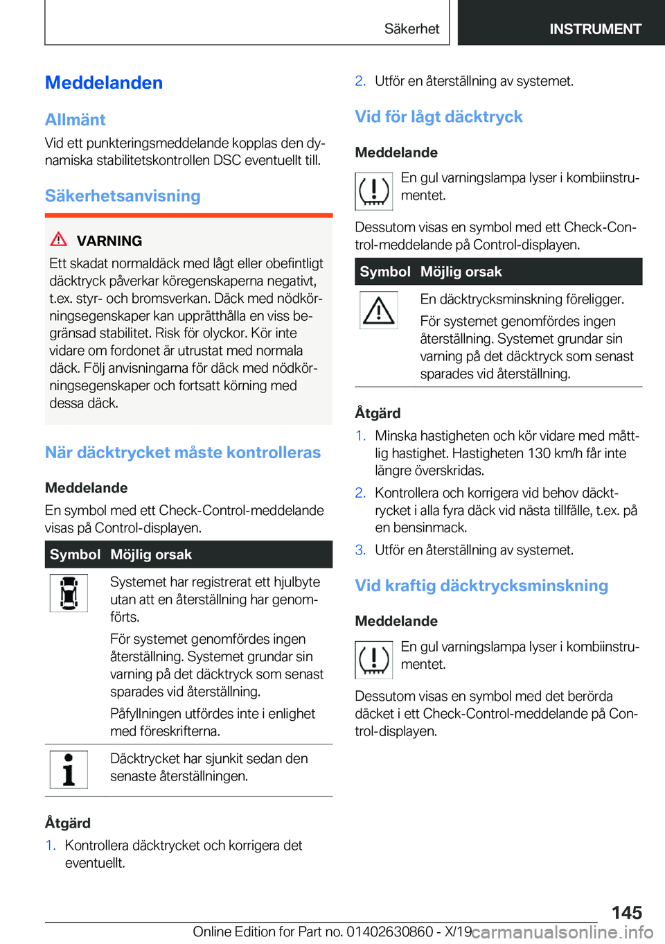 BMW 4 SERIES GRAN COUPE 2020  InstruktionsbÖcker (in Swedish) �M�e�d�d�e�l�a�n�d�e�n
�A�l�l�m�ä�n�t
�V�i�d��e�t�t��p�u�n�k�t�e�r�i�n�g�s�m�e�d�d�e�l�a�n�d�e��k�o�p�p�l�a�s��d�e�n��d�yj
�n�a�m�i�s�k�a��s�t�a�b�i�l�i�t�e�t�s�k�o�n�t�r�o�l�l�e�n��D�S�C��e