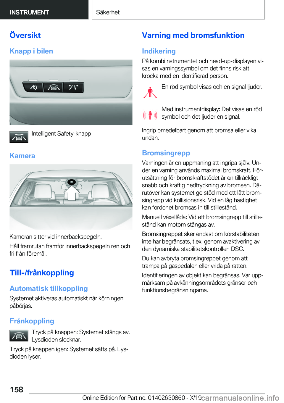 BMW 4 SERIES GRAN COUPE 2020  InstruktionsbÖcker (in Swedish) �