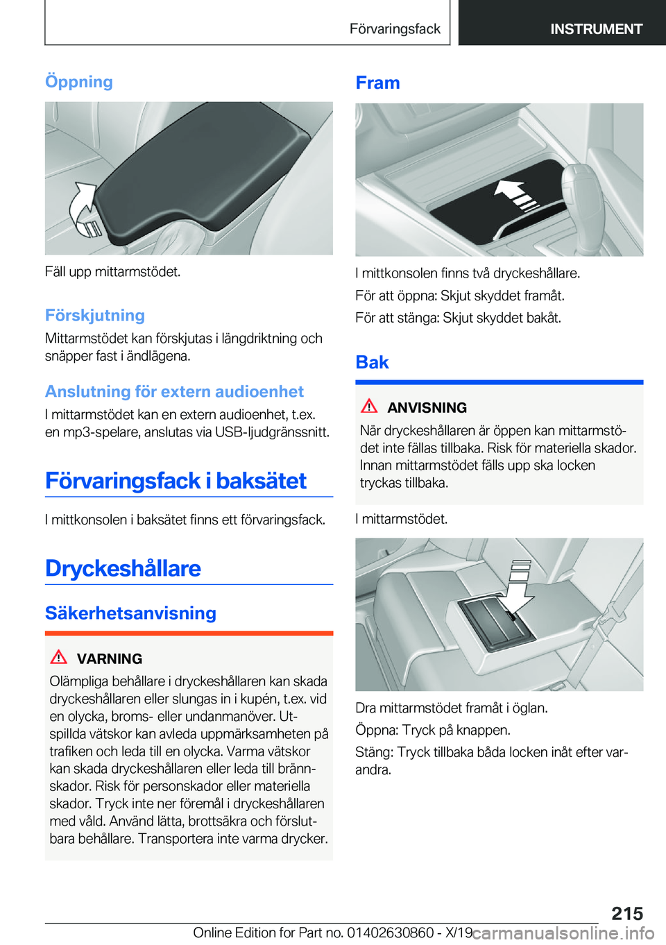 BMW 4 SERIES GRAN COUPE 2020  InstruktionsbÖcker (in Swedish) �