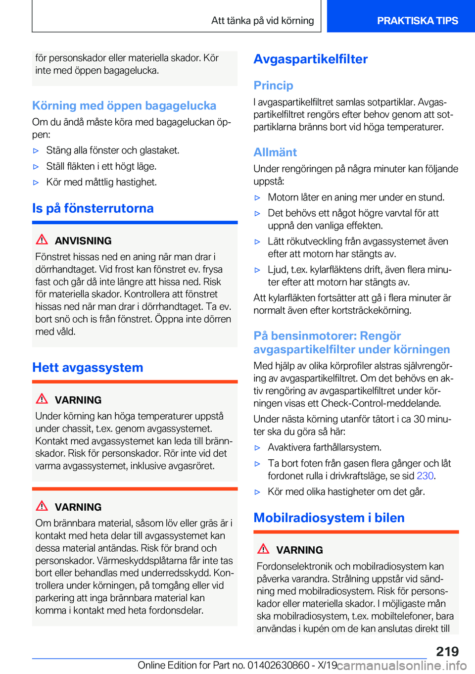 BMW 4 SERIES GRAN COUPE 2020  InstruktionsbÖcker (in Swedish) �f�