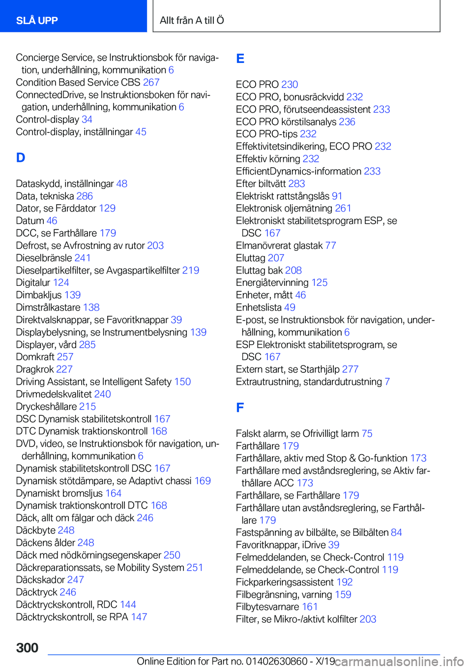 BMW 4 SERIES GRAN COUPE 2020  InstruktionsbÖcker (in Swedish) �C�o�n�c�i�e�r�g�e��S�e�r�v�i�c�e�,��s�e��I�n�s�t�r�u�k�t�i�o�n�s�b�o�k��f�