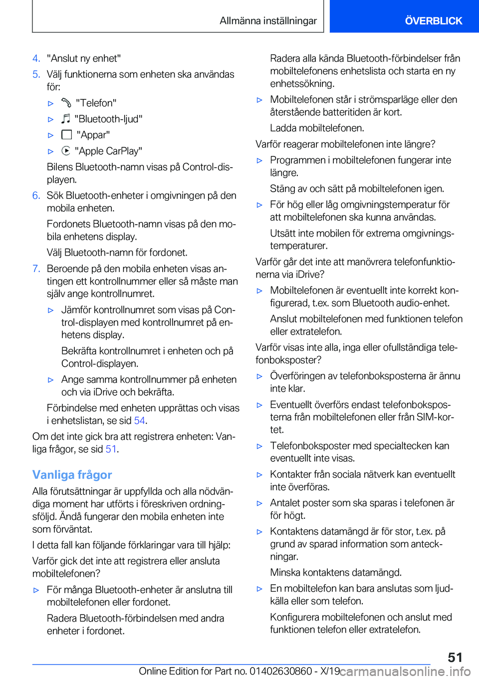 BMW 4 SERIES GRAN COUPE 2020  InstruktionsbÖcker (in Swedish) �4�.��A�n�s�l�u�t��n�y��e�n�h�e�t��5�.�V�ä�l�j��f�u�n�k�t�i�o�n�e�r�n�a��s�o�m��e�n�h�e�t�e�n��s�k�a��a�n�v�ä�n�d�a�s�f�