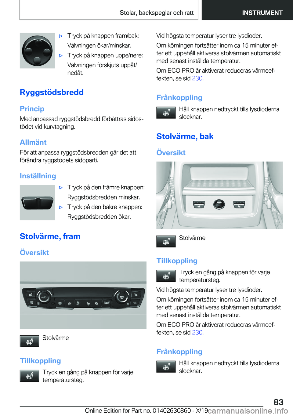 BMW 4 SERIES GRAN COUPE 2020  InstruktionsbÖcker (in Swedish) x�T�r�y�c�k��p�å��k�n�a�p�p�e�n��f�r�a�m�/�b�a�k�:
�V�ä�l�v�n�i�n�g�e�n��