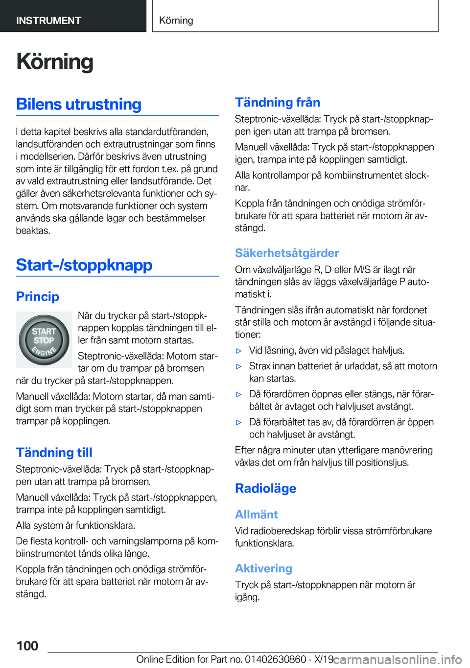 BMW 4 SERIES GRAN COUPE 2020  InstruktionsbÖcker (in Swedish) �K�
