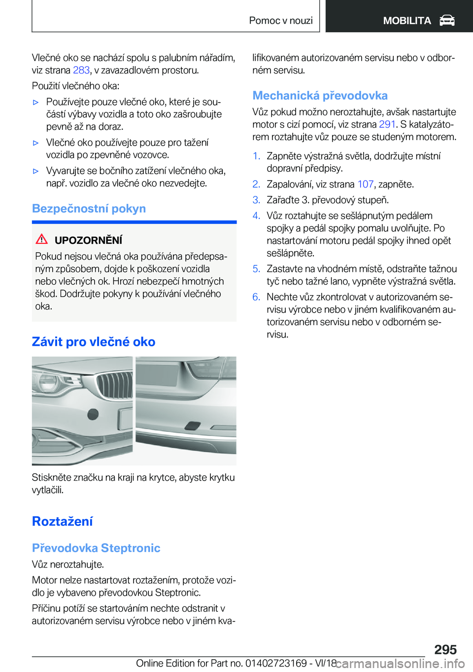 BMW 4 SERIES GRAN COUPE 2019  Návod na použití (in Czech) �V�l�e�č�n�