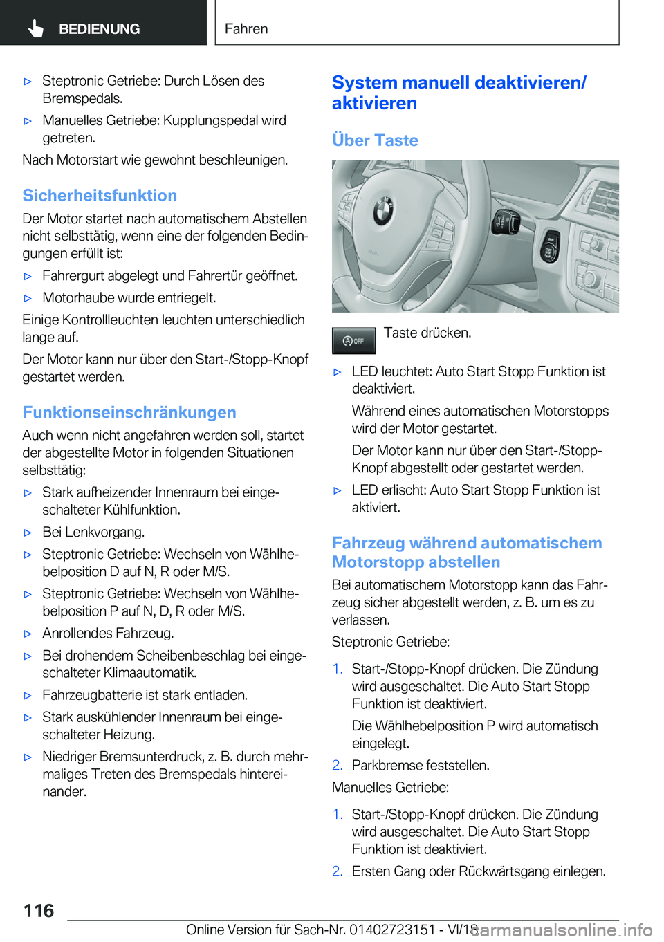 BMW 4 SERIES GRAN COUPE 2019  Betriebsanleitungen (in German) x�S�t�e�p�t�r�o�n�i�c��G�e�t�r�i�e�b�e�:��D�u�r�c�h��L�