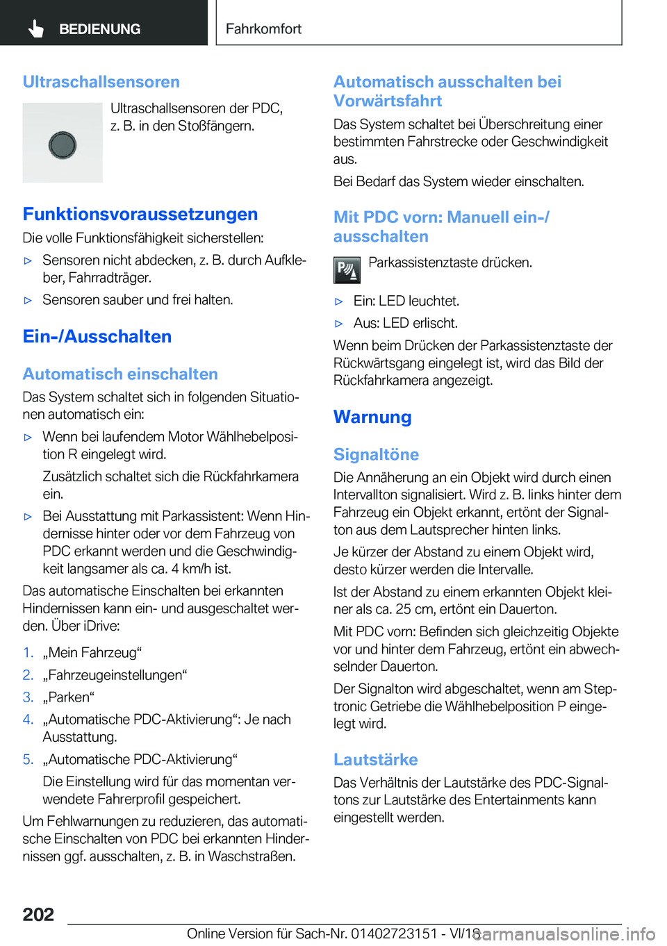 BMW 4 SERIES GRAN COUPE 2019  Betriebsanleitungen (in German) �U�l�t�r�a�s�c�h�a�l�l�s�e�n�s�o�r�e�n�U�l�t�r�a�s�c�h�a�l�l�s�e�n�s�o�r�e�n��d�e�r��P�D�C�,
�z�.��B�.��i�n��d�e�n��S�t�o�