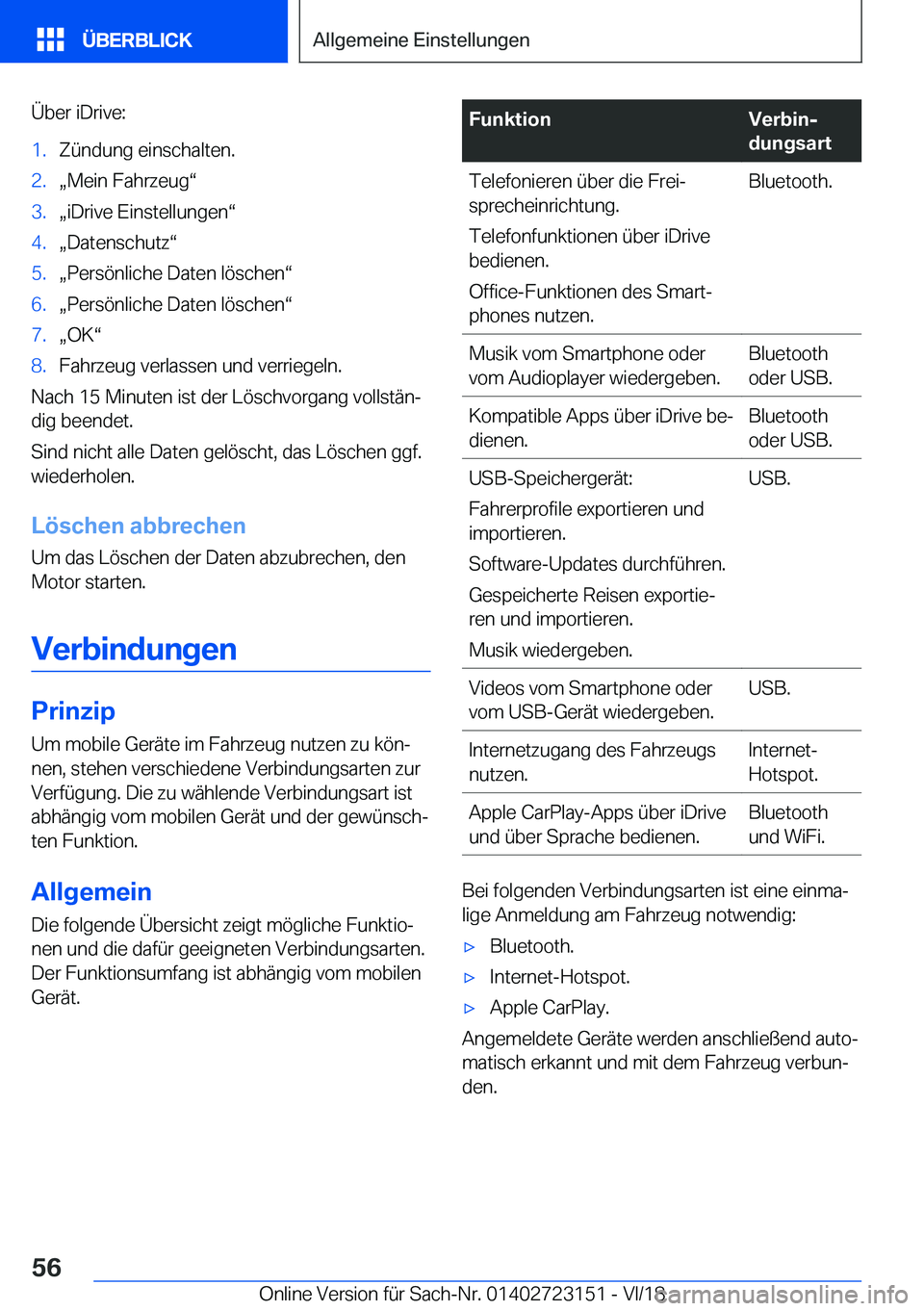 BMW 4 SERIES GRAN COUPE 2019  Betriebsanleitungen (in German) �
