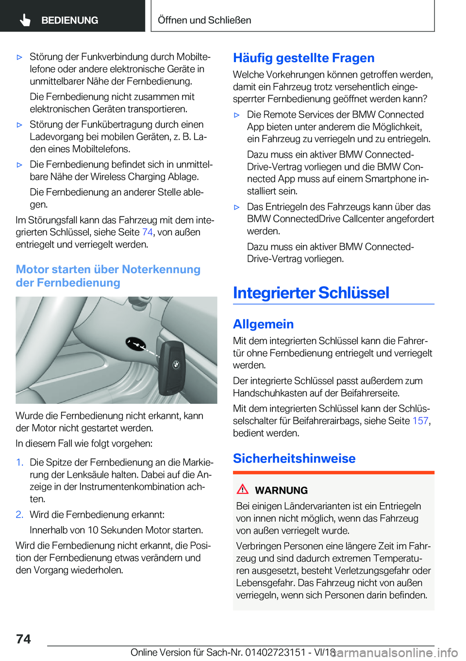 BMW 4 SERIES GRAN COUPE 2019  Betriebsanleitungen (in German) x�S�t�