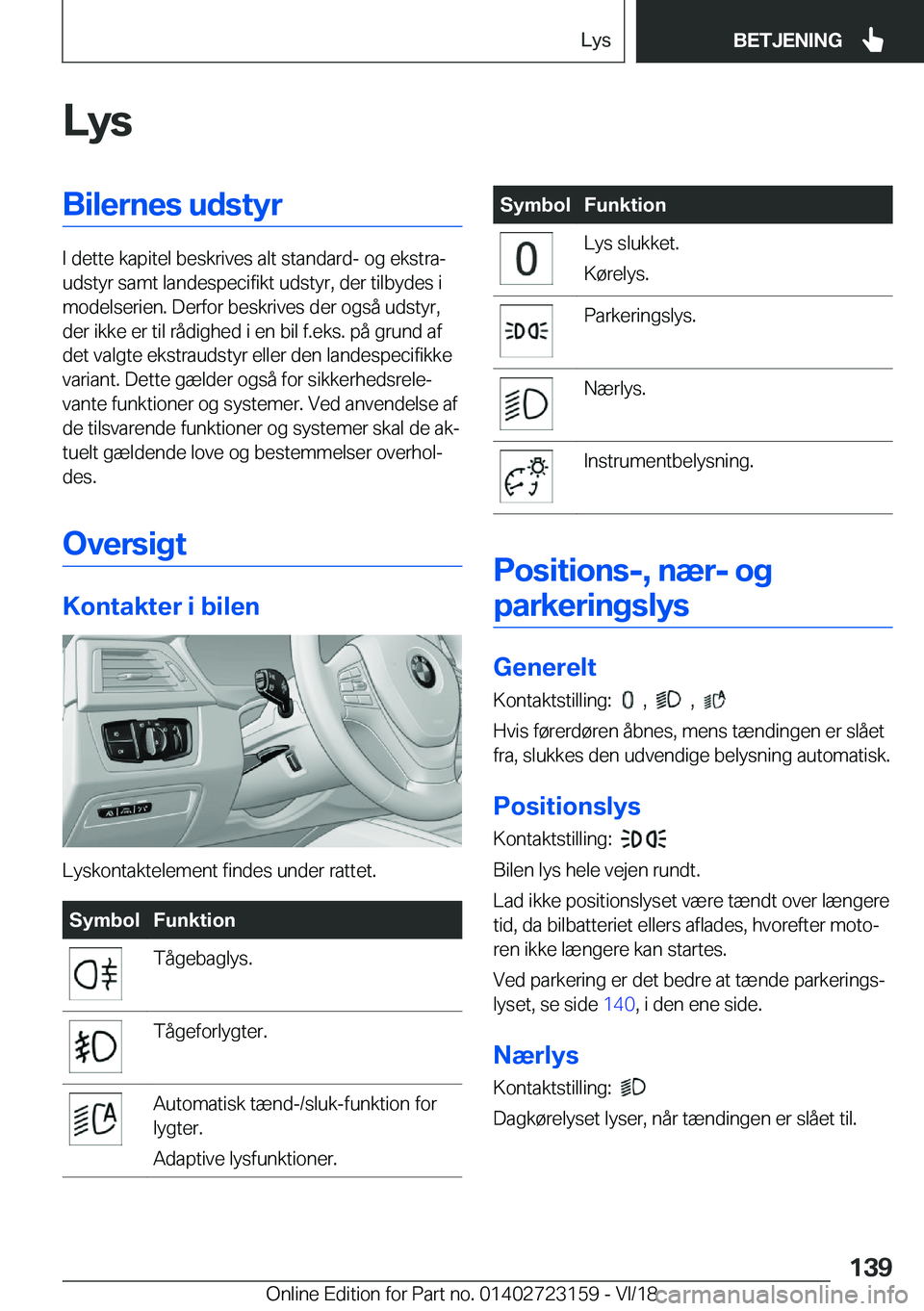 BMW 4 SERIES GRAN COUPE 2019  InstruktionsbØger (in Danish) �L�y�s�B�i�l�e�r�n�e�s��u�d�s�t�y�r
�I��d�e�t�t�e��k�a�p�i�t�e�l��b�e�s�k�r�i�v�e�s��a�l�t��s�t�a�n�d�a�r�d�-��o�g��e�k�s�t�r�aj
�u�d�s�t�y�r��s�a�m�t��l�a�n�d�e�s�p�e�c�i�f�i�k�t��u�d�s�t
