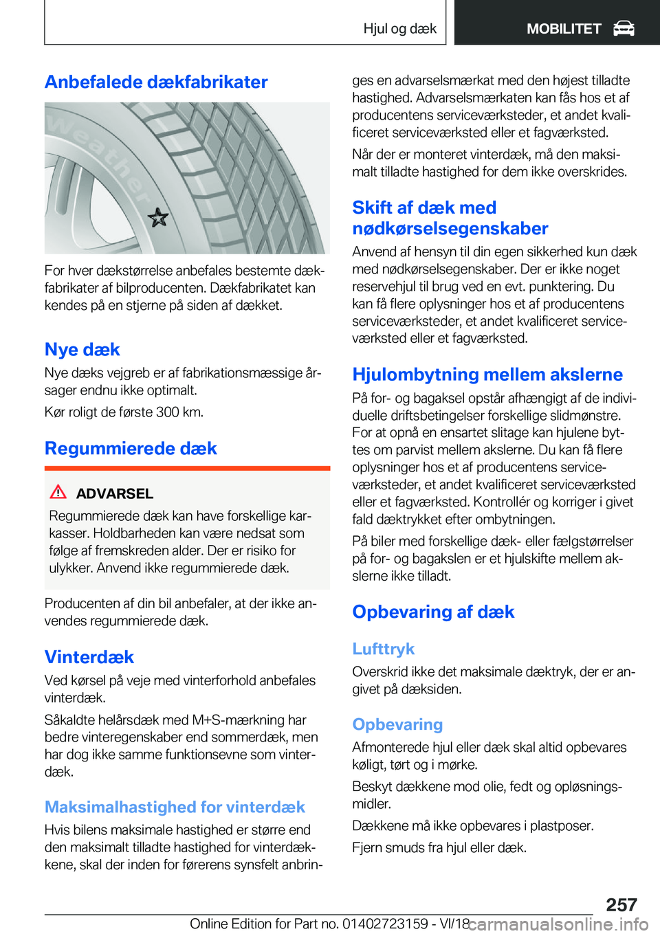 BMW 4 SERIES GRAN COUPE 2019  InstruktionsbØger (in Danish) �A�n�b�e�f�a�l�e�d�e��d�æ�k�f�a�b�r�i�k�a�t�e�r
�F�o�r��h�v�e�r��d�æ�k�s�t�