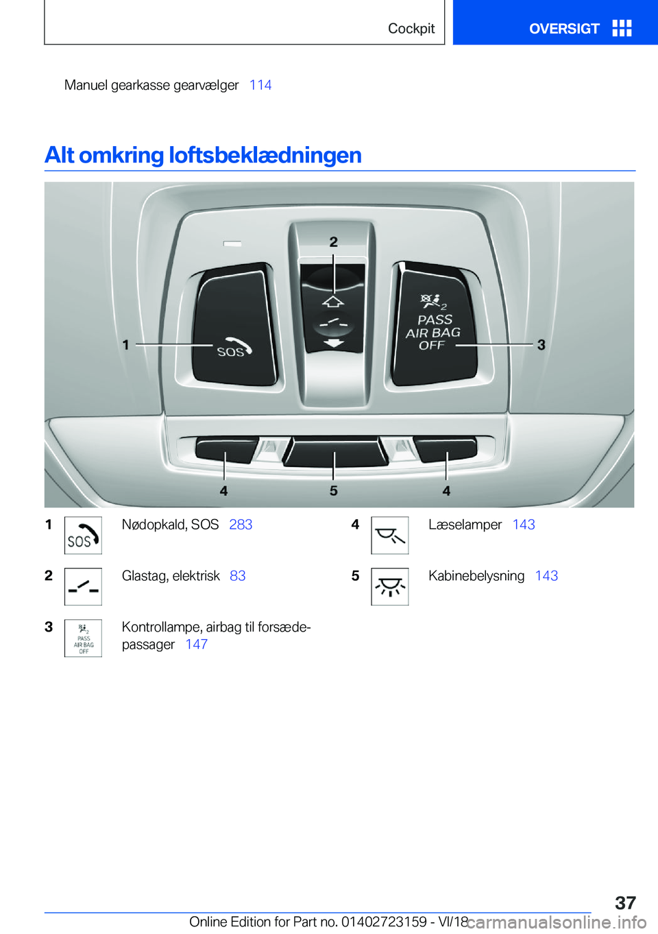 BMW 4 SERIES GRAN COUPE 2019  InstruktionsbØger (in Danish) �M�a�n�u�e�l��g�e�a�r�k�a�s�s�e��g�e�a�r�v�æ�l�g�e�r\_�1�1�4
�A�l�t��o�m�k�r�i�n�g��l�o�f�t�s�b�e�k�l�æ�d�n�i�n�g�e�n
�1�N�