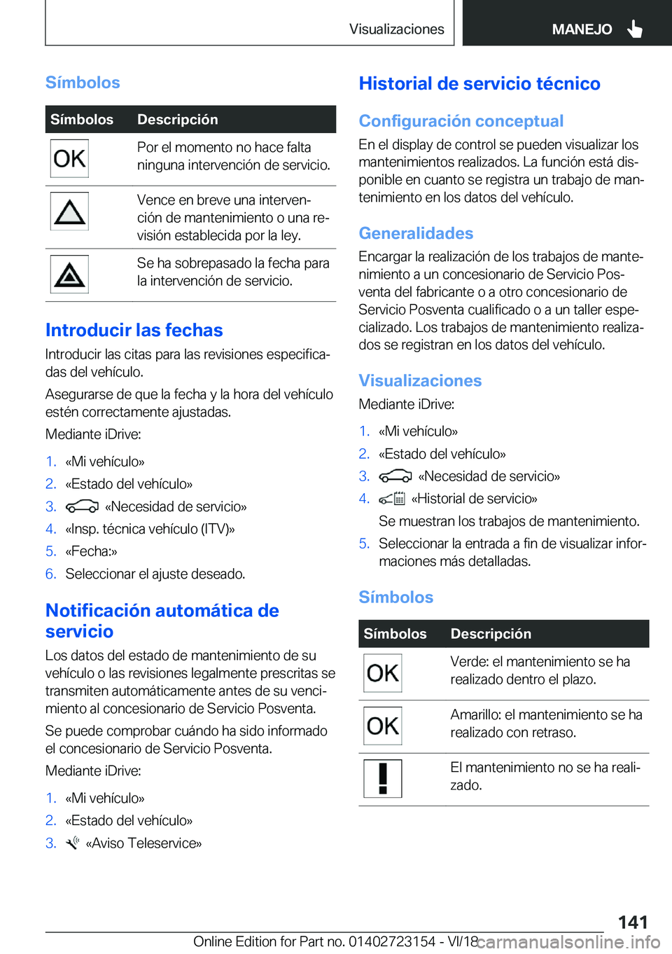 BMW 4 SERIES GRAN COUPE 2019  Manuales de Empleo (in Spanish) �S�