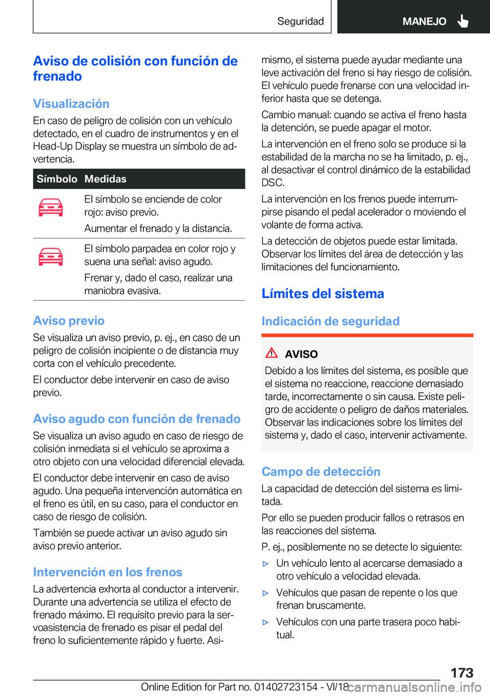 BMW 4 SERIES GRAN COUPE 2019  Manuales de Empleo (in Spanish) �A�v�i�s�o��d�e��c�o�l�i�s�i�