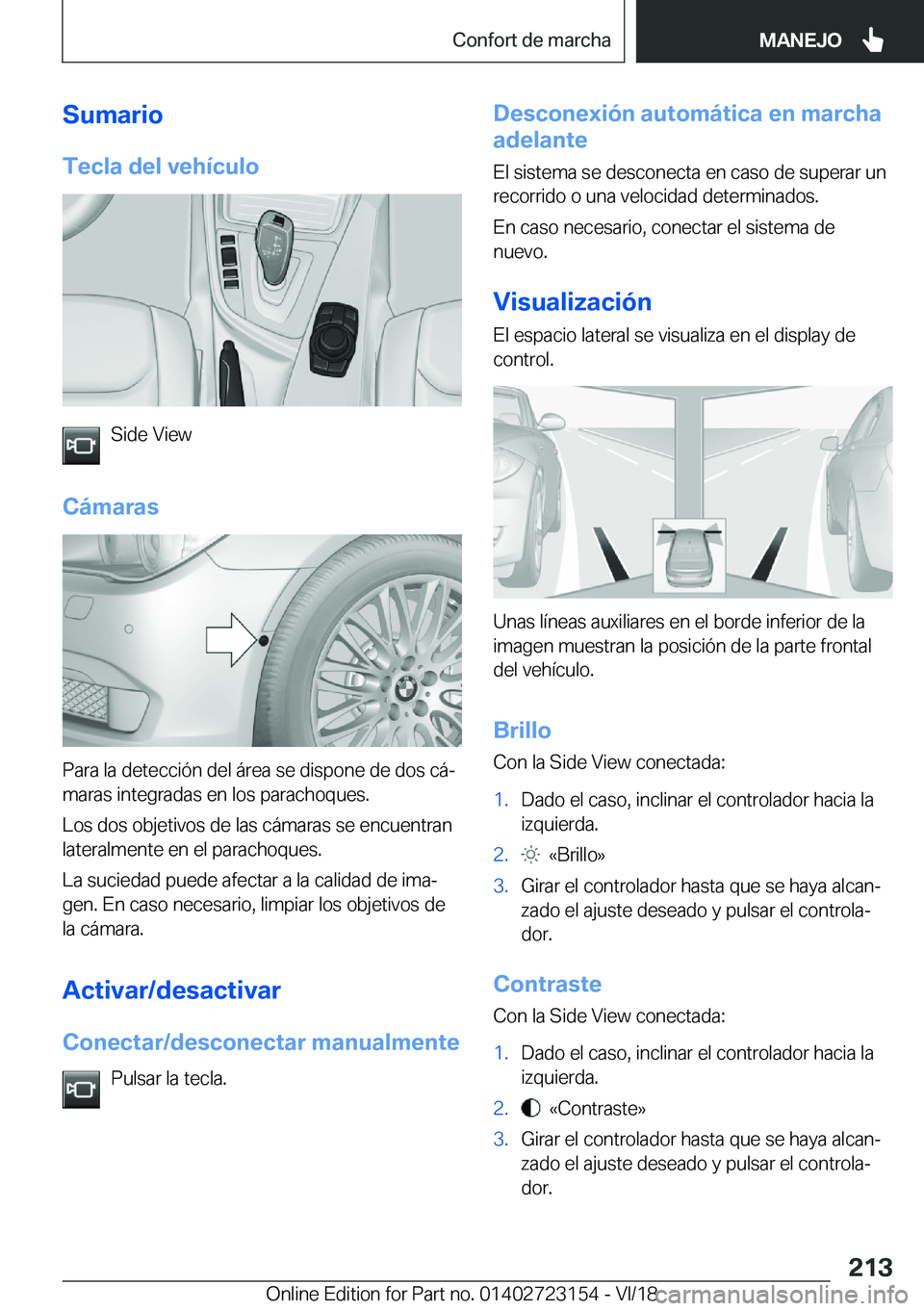BMW 4 SERIES GRAN COUPE 2019  Manuales de Empleo (in Spanish) �S�u�m�a�r�i�o�T�e�c�l�a��d�e�l��v�e�h�