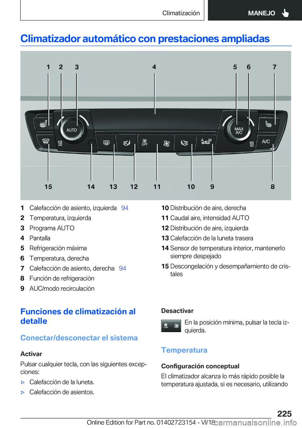 BMW 4 SERIES GRAN COUPE 2019  Manuales de Empleo (in Spanish) �C�l�i�m�a�t�i�z�a�d�o�r��a�u�t�o�m�