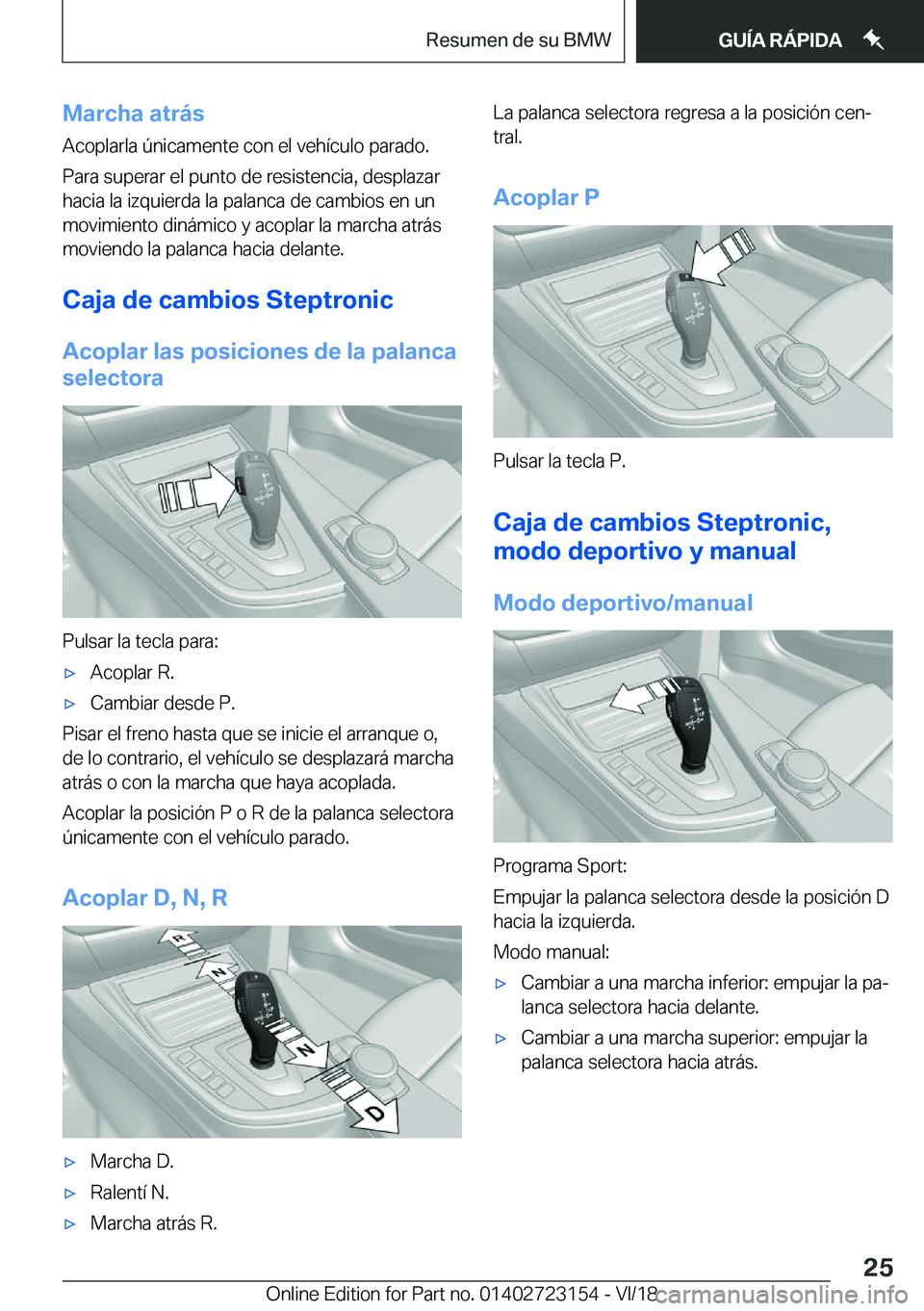 BMW 4 SERIES GRAN COUPE 2019  Manuales de Empleo (in Spanish) �M�a�r�c�h�a��a�t�r�